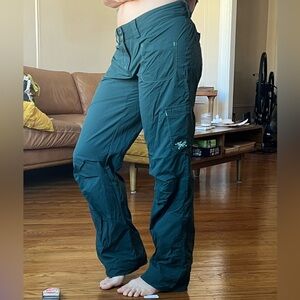 Green Arcteryx Hiking Cargo Pants
